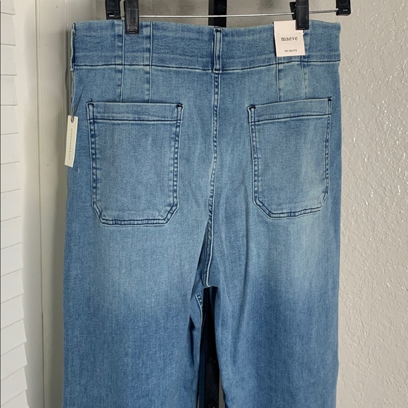 NEW Anthropologie Maeve the collette wide leg flare high rise jeans 31 - Picture 10 of 11